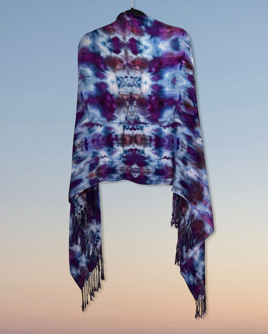 Ice Dyed Cotton Shawl - Nightshade