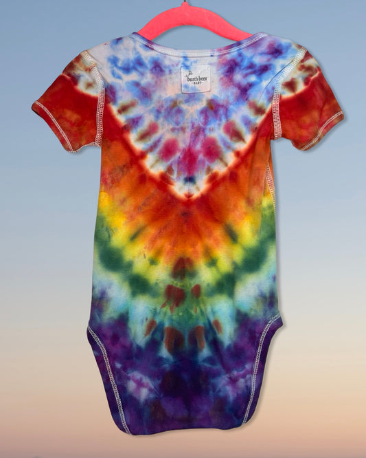 Tie Dye Baby One Piece - Organic Cotton - Rainbow Heart