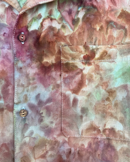 Short Sleeve Button Down Shirt - Jungle Blooms - XXL