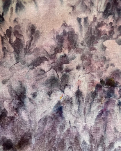 Short Sleeve Button Down Shirt - Lilac Blooms - M