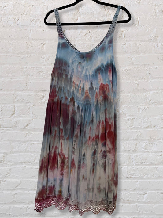 Tie Dye Woman's Sun Dress - Mediterranean Dream - M